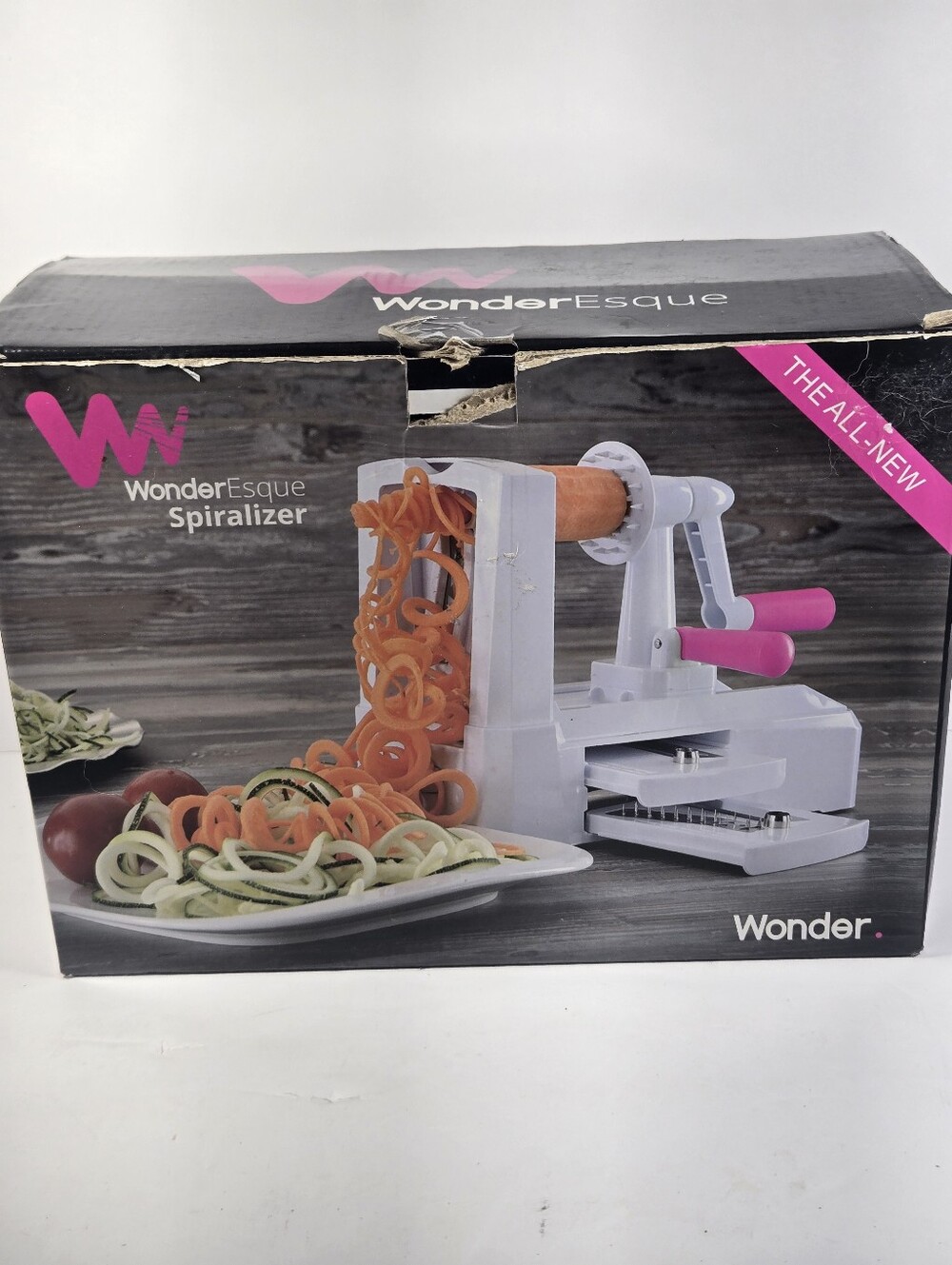 WonderEsque Vegtable Spiralizer Zoodle Maker Stainless Steel Blades NIB